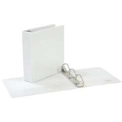 Quill Brand® Standard 2" 3 Ring View Binder With D-Rings, White (7320213)