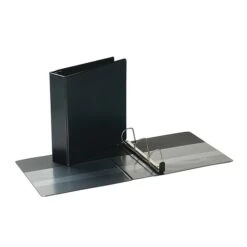 Quill Brand® Heavy Duty 2" 3 Ring View Binder, Easy Open D Rings, Black (74202BK)