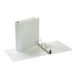 Quill Brand® Heavy Duty 2" 3 Ring View Binder, Easy Open D Rings, White (74202WE)