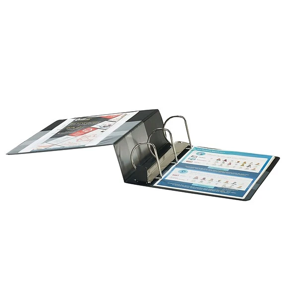 Quill Brand® Heavy Duty 4" 3 Ring View Binder, Easy Open D Rings, Black (74204BK) 4 Quill Brand® Heavy Duty 4" 3 Ring View Binder, Easy Open D Rings, Black (74204BK) - Image 2