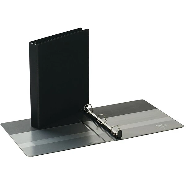 Quill Brand® Heavy Duty 1" 3 Ring Non View Binder, Easy Open D Rings, Black (780201) 3 Quill Brand® Heavy Duty 1" 3 Ring Non View Binder, Easy Open D Rings, Black (780201)