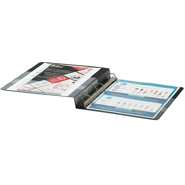 Quill Brand® Heavy Duty 1" 3 Ring Non View Binder, Easy Open D Rings, Black (780201) 4 Quill Brand® Heavy Duty 1" 3 Ring Non View Binder, Easy Open D Rings, Black (780201) - Image 2