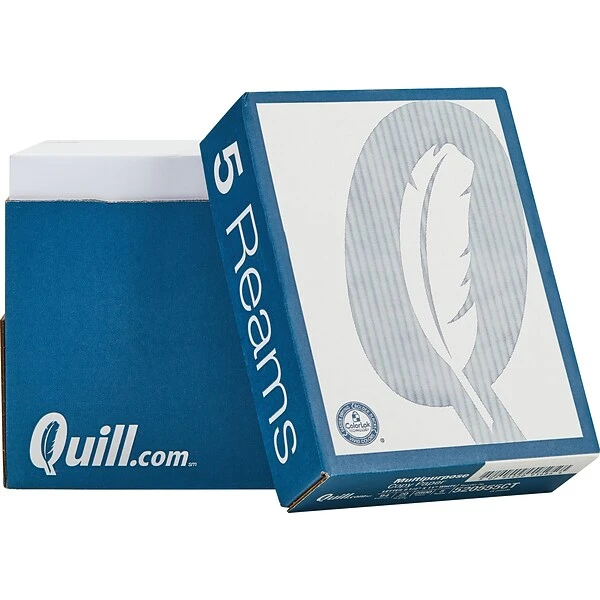 Quill Brand® 8.5" X 11" Multipurpose Copy Paper, 20 Lbs., 94 Brightness, 500 Sheets/Ream, 5 Reams/Carton (520555) 4 Quill Brand® 8.5" X 11" Multipurpose Copy Paper, 20 Lbs., 94 Brightness, 500 Sheets/Ream, 5 Reams/Carton (520555) - Image 2