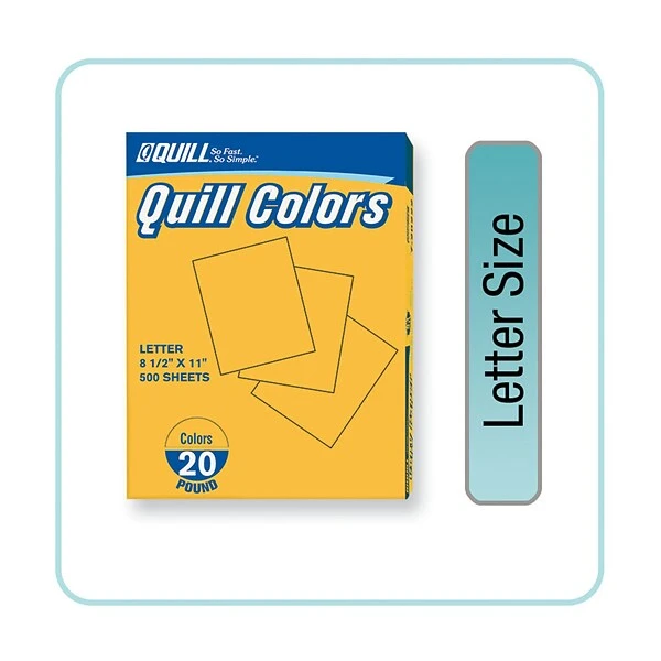Quill Brand® 30% Recycled Multipurpose Paper, 20 Lbs., 8.5" X 11", Goldenrod, 500 Sheets/Ream (720565) 3 Quill Brand® 30% Recycled Multipurpose Paper, 20 Lbs., 8.5" X 11", Goldenrod, 500 Sheets/Ream (720565)