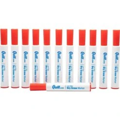 Quill Brand® Dry Erase Markers, Chisel Tip, Red, 12/Pack (787137) -Office Supplies Discount s1192295 s7