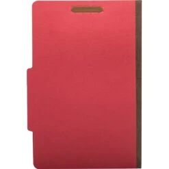 Quill Brand® 2/5-Cut Tab Pressboard Classification File Folders, 2-Partitions, 6-Fasteners, Legal, Red, 15/Box (739030) -Office Supplies Discount s1192303 s7