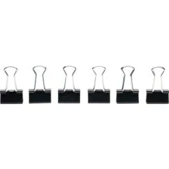 Quill Brand® Mini Binder Clips, 1/4" Capacity, Black, 12/Box (720100) -Office Supplies Discount s1192306 s7