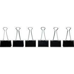 Quill Brand® Large Binder Clips, 1" Capacity, Black, 12/Box (721000-QCC) -Office Supplies Discount s1192307 s7
