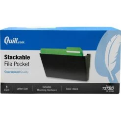 Quill Brand® Single Pocket Plastic Letter Size Wall File, Black (737302)