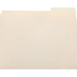 Quill Brand® File Folders, 1/3-Cut Assorted, Letter Size, Manila, 100/Box (740137) -Office Supplies Discount s1192338 s7