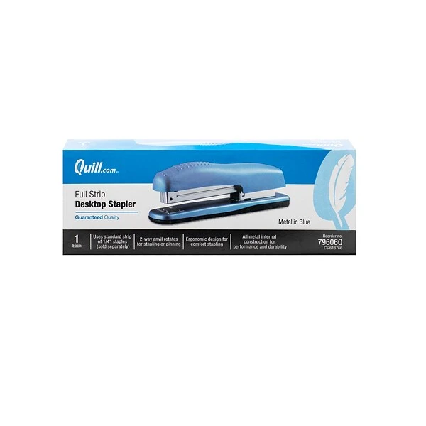 Quill Brand® Contemporary Full-Strip Desktop Stapler, Metallic Blue (79606Q) 3 Quill Brand® Contemporary Full-Strip Desktop Stapler, Metallic Blue (79606Q)