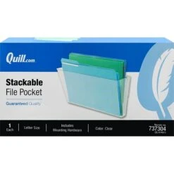 Quill Brand® Single Pocket Plastic Letter Size Wall File, Clear (737304)