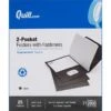 Quill Brand® 2-Pocket Folders With Fasteners Black, 25/Box (712805) -Office Supplies Discount s1193455 s7