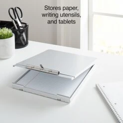 Quill Brand® Aluminum Storage Clipboard, Letter, Silver, 12-3/4" X 9-1/4" X 1-1/8", 1/Pk -Office Supplies Discount s1206524 s7
