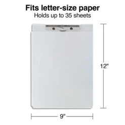 Quill Brand® Aluminum Storage Clipboard, Letter, Silver, 12-3/4" X 9-1/4" X 1-1/8", 1/Pk