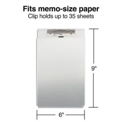 Quill Brand® Aluminum Clipboard, Memo, Silver, 10" X 6-1/4" X 1-1/8", 1/Pk
