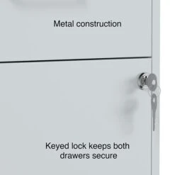 Quill Brand® 2-Drawer Light Duty Vertical File Cabinet, Locking, Letter, Gray, 18" (24363) -Office Supplies Discount s1212847 s7