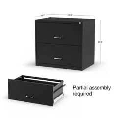 Quill Brand® 2-Drawer Lateral File Cabinet, Locking, Letter, Black, 30"W (52141) -Office Supplies Discount s1212899 s7