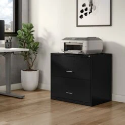 Quill Brand® 2-Drawer Lateral File Cabinet, Locking, Letter, Black, 30"W (52141) -Office Supplies Discount s1212942 s7