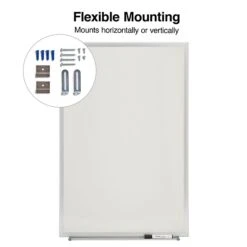 Quill Brand® Standard Durable Melamine Dry-Erase Whiteboard, Aluminum Frame, 3' X 2' (28339-CC) -Office Supplies Discount s1219445 s7