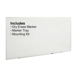 Quill Brand® Standard Durable Melamine Dry-Erase Whiteboard, Aluminum Frame, 8'W X 4'H (28346-CC)