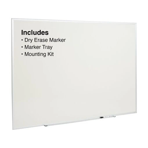 Quill Brand® Standard Durable Melamine Dry-Erase Whiteboard, Aluminum Frame, 6'W X 4'H (28325-CC) -Office Supplies Discount s1219486 s7