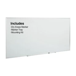 Quill Brand® Standard Durable Magnetic Steel Whiteboard, Aluminum Finish Frame, 8'W X 4'H (52476/28696)