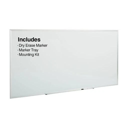 Quill Brand® Standard Durable Magnetic Steel Whiteboard, Aluminum Finish Frame, 8'W X 4'H (52476/28696) -Office Supplies Discount s1219502 s7