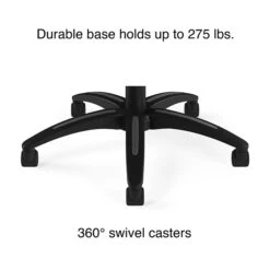 Quill Brand® Corvair Mesh Back Luxura Faux Leather Computer And Desk Chair, Black (23097) -Office Supplies Discount s1220681 s7