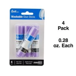 Quill Brand Washable Glue Sticks, 0.28 Oz., Purple, 4/Pack (25959-QCC) -Office Supplies Discount s1223723 s7