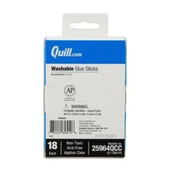 Quill Brand Washable Glue Sticks, 0.28 Oz., White, 18/Pack (25964-QCC)