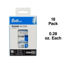 Quill Brand Washable Glue Sticks, 0.28 Oz., White, 18/Pack (25964-QCC) -Office Supplies Discount s1223729 s7