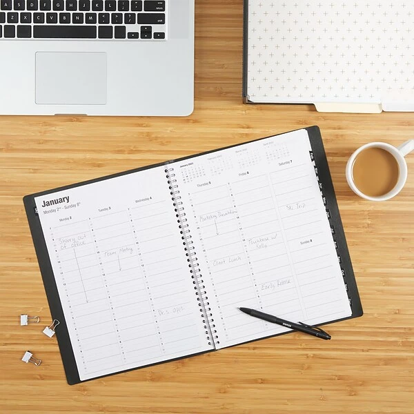 2023 Quill Brand® 8" X 11 14-Month Monthly/Weekly Planner, 8x11, Black (5216223QCC) 8 2023 Quill Brand® 8" X 11 14-Month Monthly/Weekly Planner, 8x11, Black (5216223QCC) - Image 6