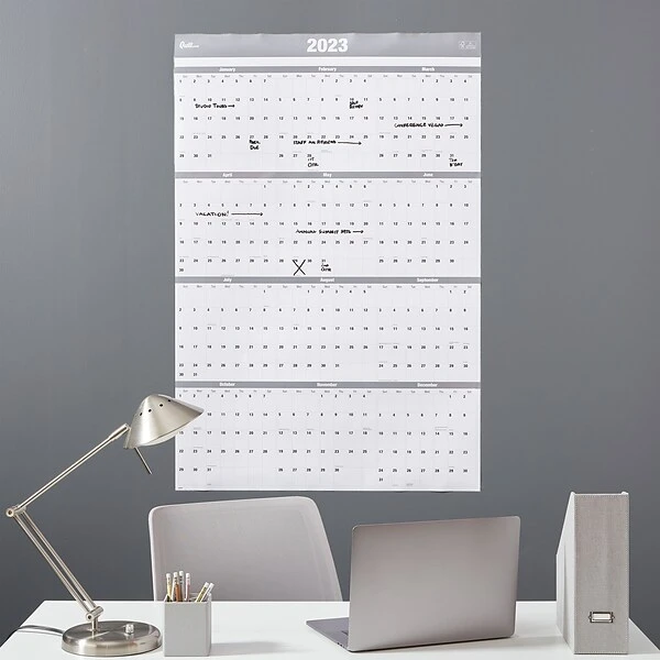 2023 Quill Brand® 32" X 48" Monthly Dry Erase Wall Calendar W/Marker, Reversible, Gray (5216723QCC) 7 2023 Quill Brand® 32" X 48" Monthly Dry Erase Wall Calendar W/Marker, Reversible, Gray (5216723QCC) - Image 5