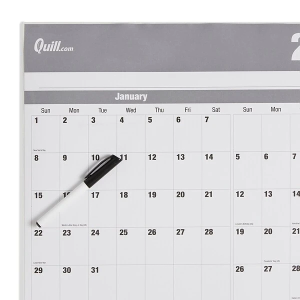 2023 Quill Brand® 32" X 48" Monthly Dry Erase Wall Calendar W/Marker, Reversible, Gray (5216723QCC) 5 2023 Quill Brand® 32" X 48" Monthly Dry Erase Wall Calendar W/Marker, Reversible, Gray (5216723QCC) - Image 3