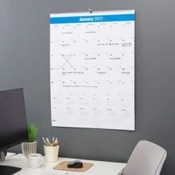 2023 Quill Brand® 30" X 20" Vertical Wall Calendar, Blue (5216523QCC) -Office Supplies Discount s1225622 s7