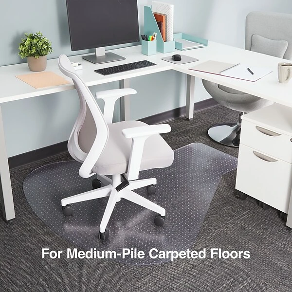 Quill Brand® Standard 54" X 60" Workstation Chair Mat For Carpet, Resin (28594) 3 Quill Brand® Standard 54" X 60" Workstation Chair Mat For Carpet, Resin (28594)
