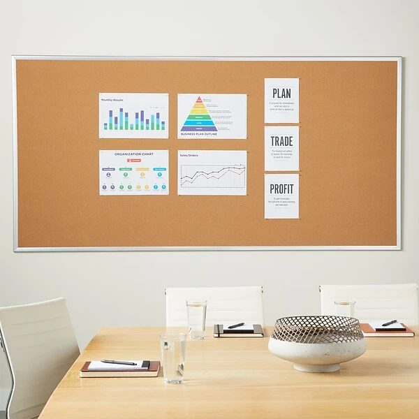 Quill Brand® Standard Durable Cork Bulletin Board, Aluminum Frame, 8'W X 4'H (28347-CC) 5 Quill Brand® Standard Durable Cork Bulletin Board, Aluminum Frame, 8'W X 4'H (28347-CC) - Image 3