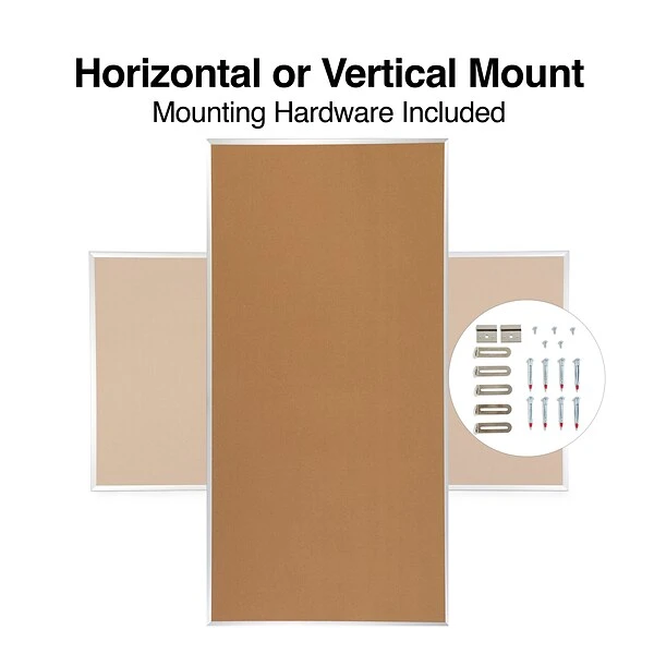 Quill Brand® Standard Durable Cork Bulletin Board, Aluminum Frame, 8'W X 4'H (28347-CC) 4 Quill Brand® Standard Durable Cork Bulletin Board, Aluminum Frame, 8'W X 4'H (28347-CC) - Image 2