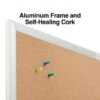 Quill Brand® Standard Durable Cork Bulletin Board, Aluminum Frame, 5'W X 3'H (28316-CC) -Office Supplies Discount s1226076 s7