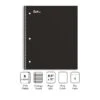 Quill Brand® Premium 5-Subject Notebook, 8.5" X 11", College Ruled, 200 Sheets, Black (TR58317)