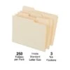 Quill Brand® Premium Manila File Folders, Assorted Tabs, 1/3-Cut Letter Size, Manila, 250/Box(744137) -Office Supplies Discount s1227705 s7