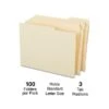 Quill Brand® Heavy-Duty 2-Ply File Folders, 1/3-Cut, Assorted Tabs, Letter Size, 100/Box (710434) -Office Supplies Discount s1227706 s7