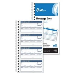 Quill Brand® Message Book, 11" X 5-1/2", Blue/White, 200 Forms/Book (745200)