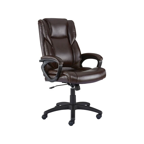 Quill Brand® Kelburne Luxura Faux Leather Computer And Desk Chair, Brown (50870) 3 Quill Brand® Kelburne Luxura Faux Leather Computer And Desk Chair, Brown (50870)