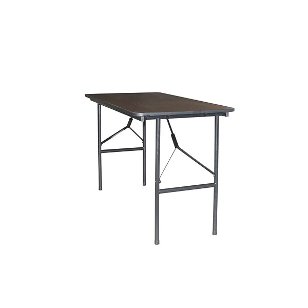 Quill Brand® Folding Table, 48"L X 24"W, Walnut (27095/51256) 3 Quill Brand® Folding Table, 48"L X 24"W, Walnut (27095/51256)