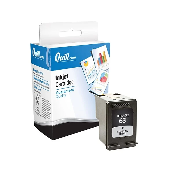 Quill Brand® Remanufactured Black Standard Yield Ink Cartridge Replacement For HP 63 (F6U62AN) (Lifetime Warranty) 3 Quill Brand® Remanufactured Black Standard Yield Ink Cartridge Replacement For HP 63 (F6U62AN) (Lifetime Warranty)