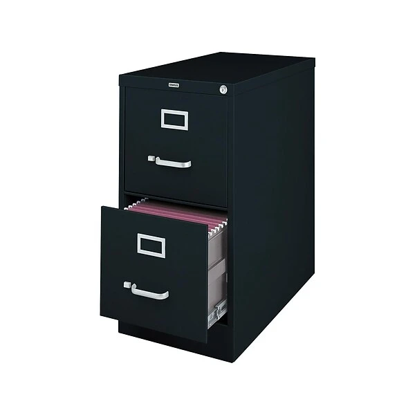Quill Brand® 2-Drawer Vertical File Cabinet, Locking, Letter, Black, 25"D (25157D) 3 Quill Brand® 2-Drawer Vertical File Cabinet, Locking, Letter, Black, 25"D (25157D)