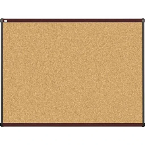 Quill Brand® Durable Cork Bulletin Board, Mahogany Frame, 4'W X 3'H (23690-CC) -Office Supplies Discount sp38165038 s7