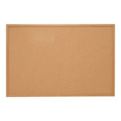 Quill Brand® Standard Durable Cork Bulletin Board, Oak Frame, 5'W X 3'H (28318-CC)